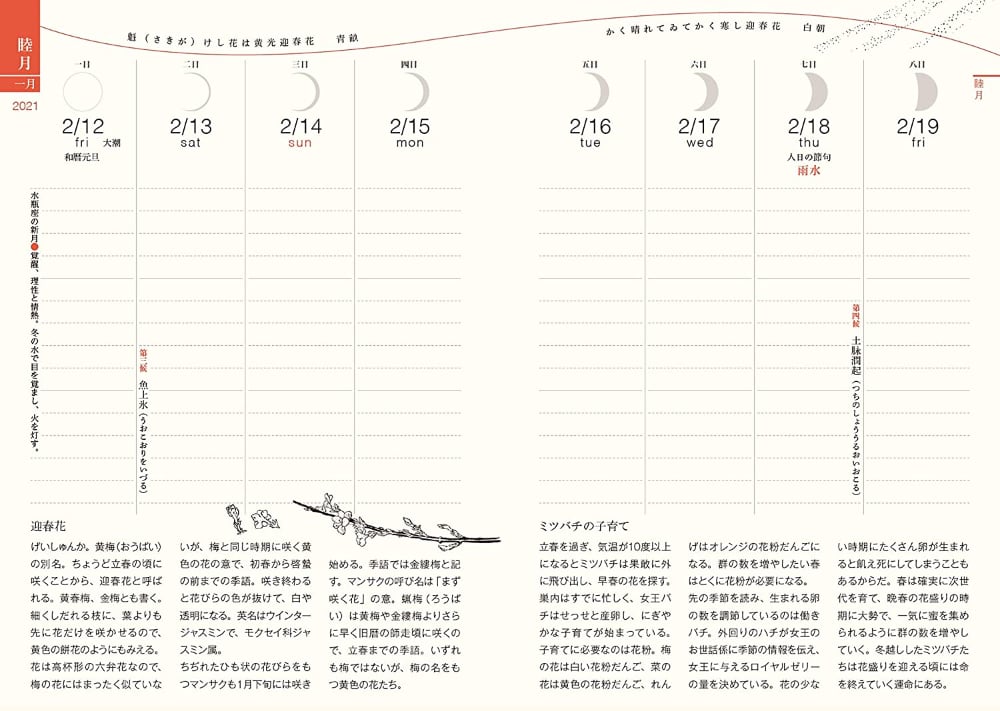 和暦日々是好日 2021 中身サンプル2