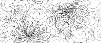 和風デザイン「牡丹唐草」アウトライン画像